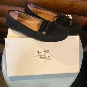 Black Suede Frida Coach loafers